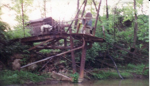 Indian Creek is reaching the open area of the gravel mine