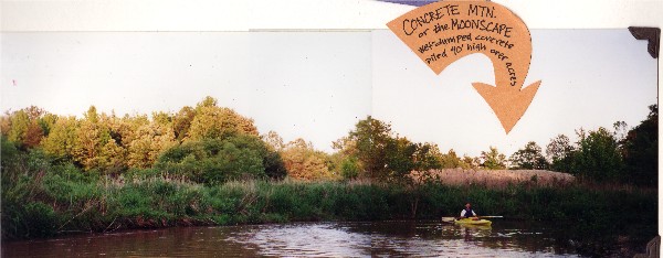 Indian Creek is reaching the open area of the gravel mine